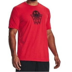 Under Armour XL Men's T-Shirt, basketball, red loose fit, EUC